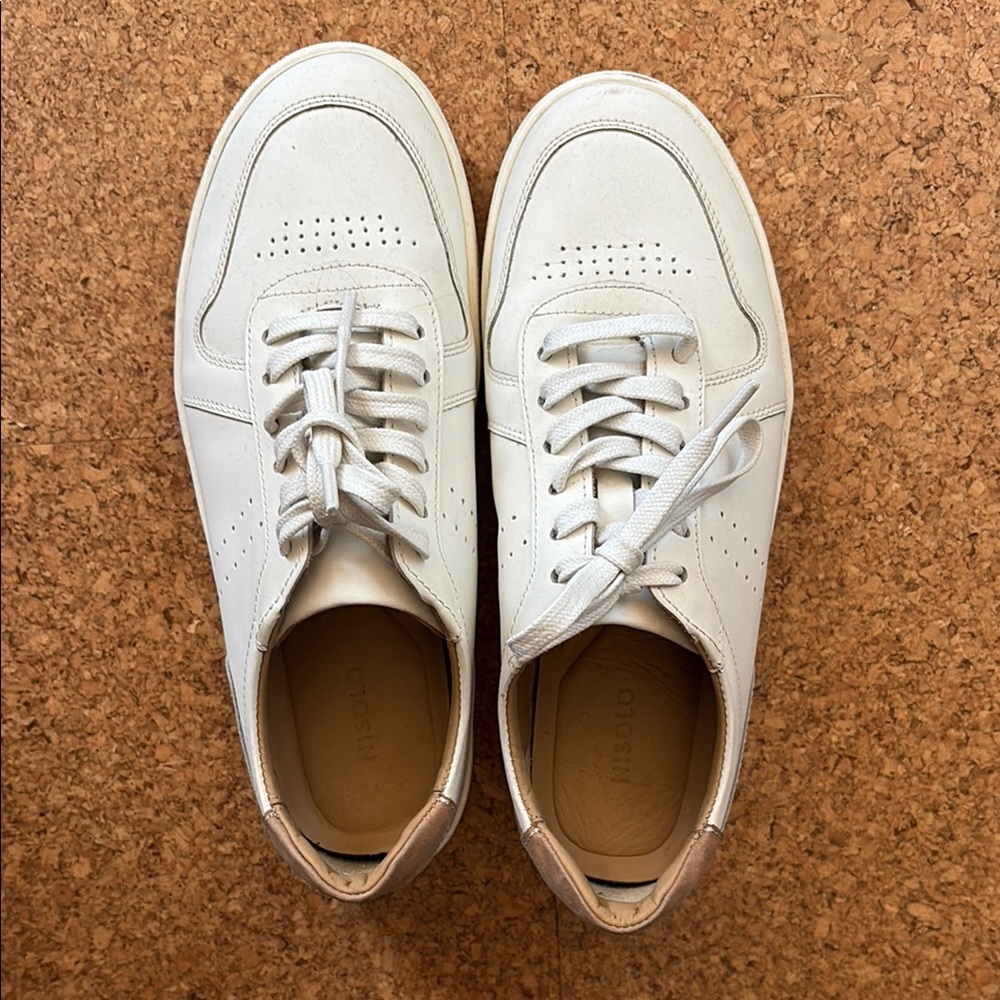 Nisolo White Sneakers Minimalist Design Leather